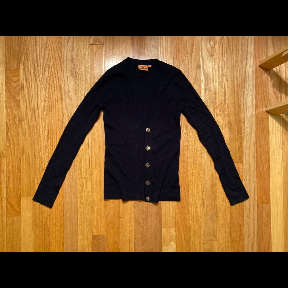 100% Wool Navy Blue Tory Burch Sweater